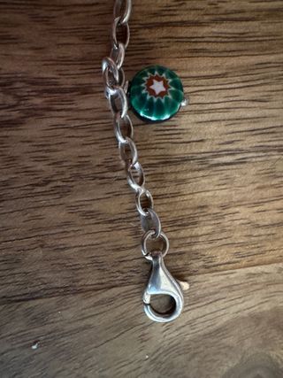 Pulsera Acero y Cristal Murano Multicolor