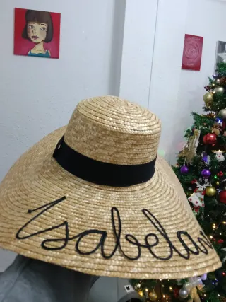 Sombrero de paja con nombre Isabelas