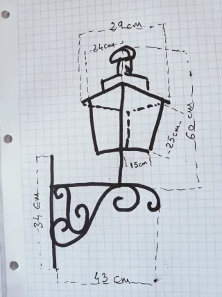 Farol de forja negro  DISPONGO DE DOS UNIDADES