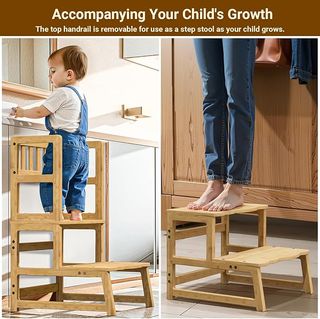 Taburete Infantil COSYLAND 2 Peldaños Bambú