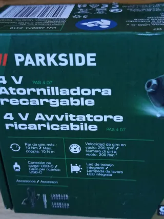 Atornillador Parkside 4V Recargable