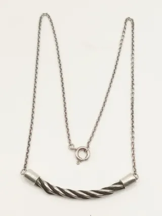 Collana uomo argento effetto torciglione art decò