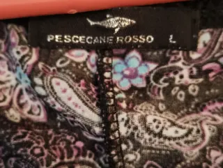 Abito Pescecane Rosso  Fantasia Viola Taglia L