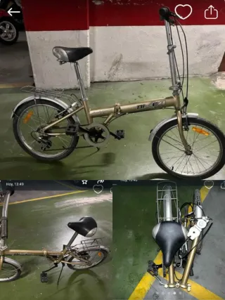 Bicicleta pieghevole dorata