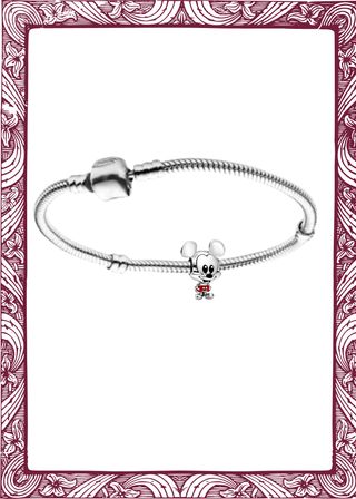Pulsera Plata Charm Mickey Mouse 16cm