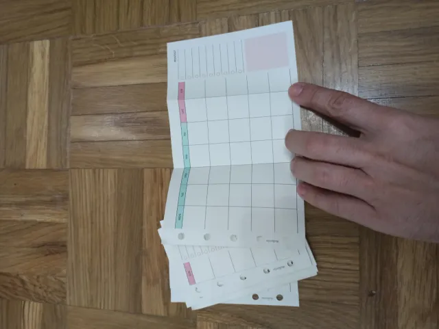 Ricambio agenda A7 calendario mensile