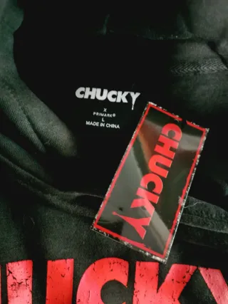 Sudadera Chucky Negra con Logo Rojo