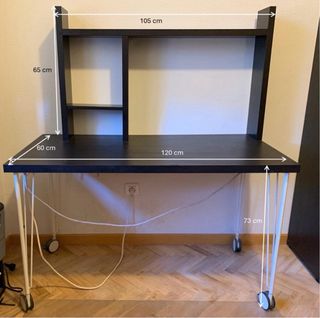 Scrivania nera IKEA con schienale