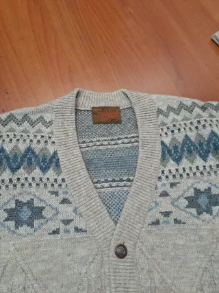 Jersey vintage hombre beige y azul