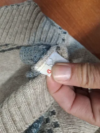 Jersey vintage hombre beige y azul