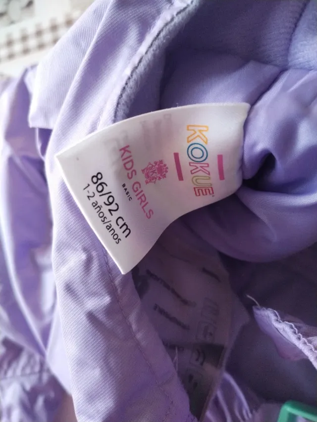 Peto/Pantalón Nieve Talla 86/92 Morado