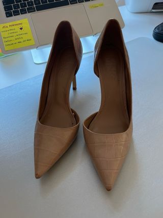 Tacones Mango Nude Efecto Coco Talla 39
