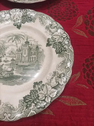 Coppia di piatti La Cartuja Pickman verdi