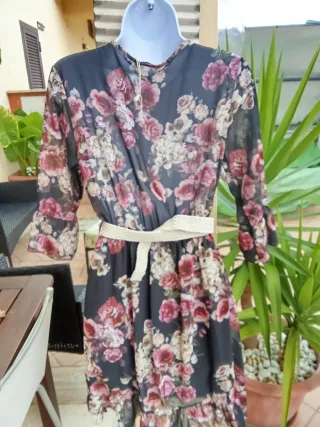 Abito floreale tg.42/44 manica 3/4