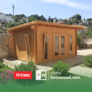 Caseta prefabricada 14m2 Pack con extras incluidos