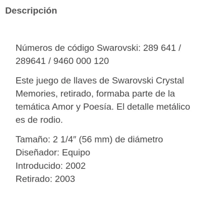 Colgante Llaves Swarovski Original