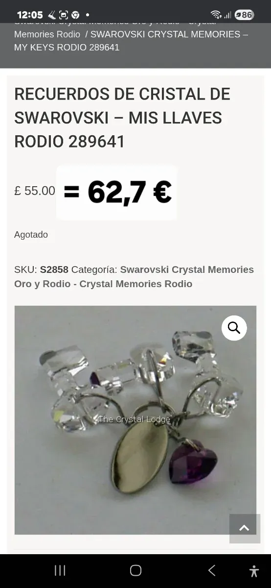 Colgante Llaves Swarovski Original