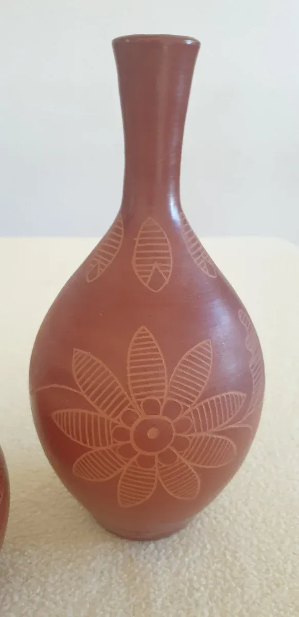 2 Jarrones artesanales de Terracota. Vintage