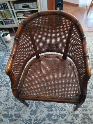 Poltrona in rattan stile Chippendale