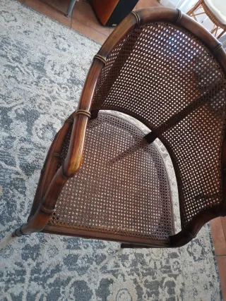 Poltrona in rattan stile Chippendale