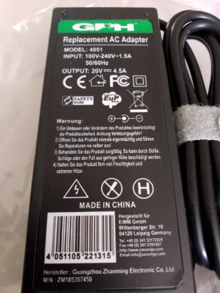 Cargador 20V 90W Acer Asus Lenovo Dell