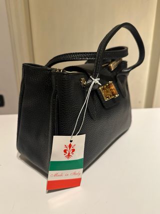 Borsa vera pelle Made in Florence Nera nuova