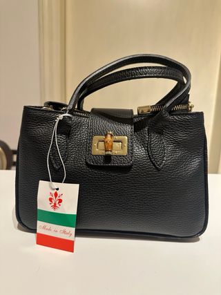 Borsa vera pelle Made in Florence Nera nuova