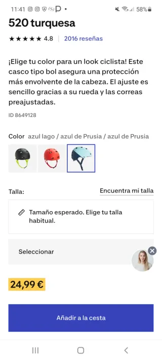 Casco bici infantil azul y marino