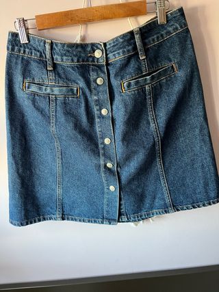 Falda vaquera botones azul