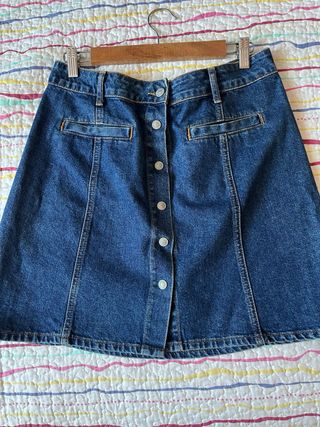 Falda vaquera botones azul