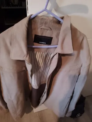 Chaqueta Gamsol Harrington Beige/Marrón
