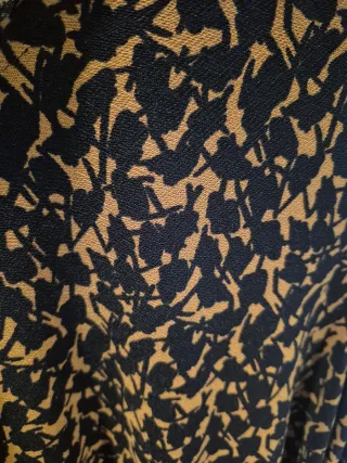 Vestido Estampado Lefties Negro Naranja