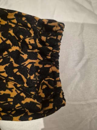 Vestido Estampado Lefties Negro Naranja