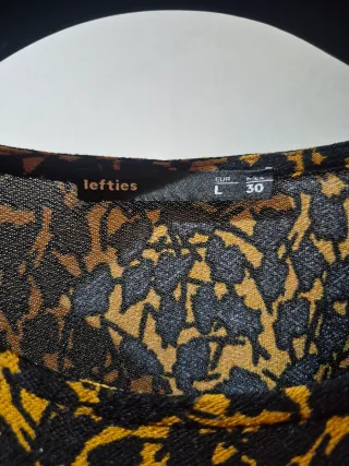 Vestido Estampado Lefties Negro Naranja