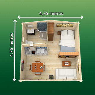 Estudio 22,5m2 prefabricado con extras incluidos