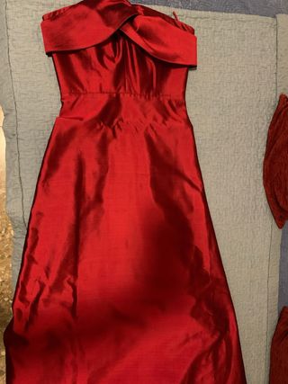 Vestido largo fiesta rojo.