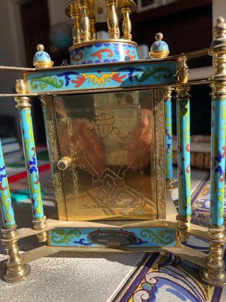 Reloj de mesa antiguo cloisonné