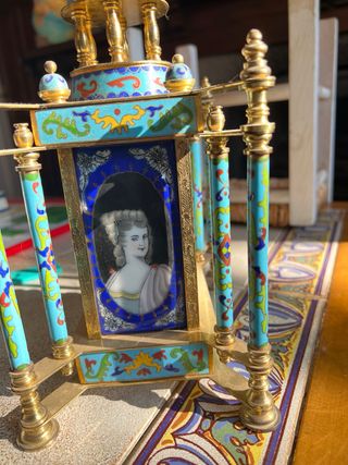 Reloj de mesa antiguo cloisonné