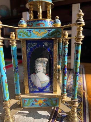 Reloj de mesa antiguo cloisonné