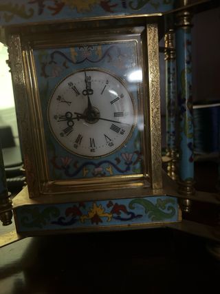 Reloj de mesa antiguo cloisonné