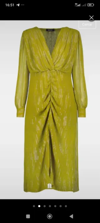 Vestido verde oliva talla M ideal para eventos