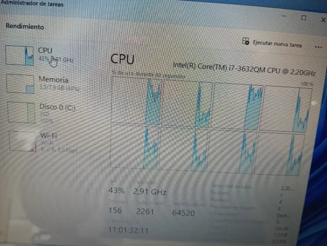 Portátil HP Pavilion g6 i7 8GB RAM 500GB SSD