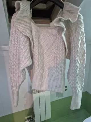 Jersey H&M volantes beige