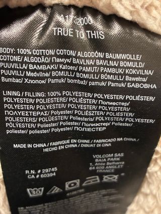 Parka impermeable Volcom naranja talla L