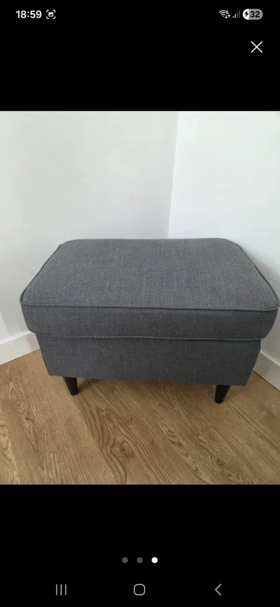 Puff/Reposapiedi imbottito grigio