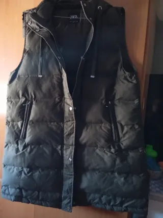 Chaleco Zara Mujer Verde Oliva
