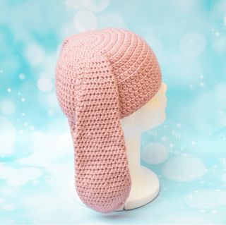 Berretto coniglietto rosa e bianco per bambini