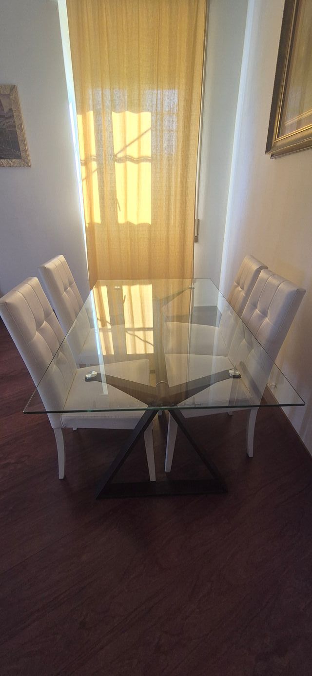 Tavolo Vetro Ricci Casa + 4 Sedie Mondo Convenienz