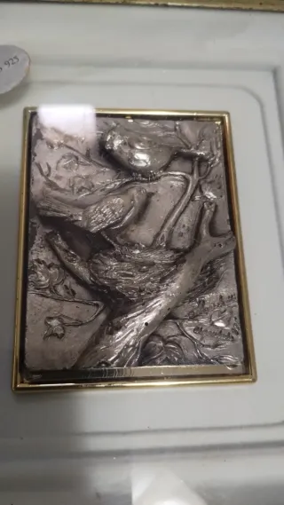 Quadretto Argento 925 Nido Uccelli