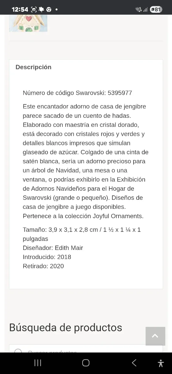 Adorno Casita Swarovski Navidad